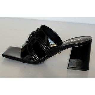 Versace Medusa Patent Leather Mule Sandals Black 11 US (41 Eu) Spain 1018232 NIB