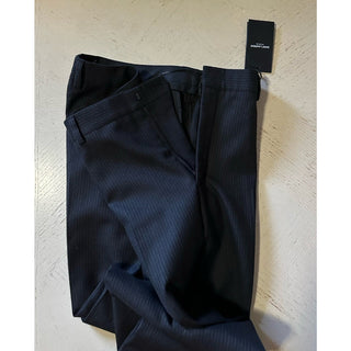 NWT $4470 Saint Laurent Men Wool Suit Black Striped 44 US/54 Eu Italy