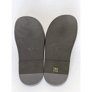 Fendi Roma Logo Leather Slide Sandals Black 11 US (10 Fendi) IT 7X1753 NIB $770