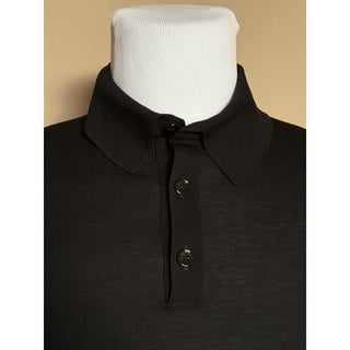 Versace Silk/Cotton Black Knit Polo Sweater 50 Euro 1017342 Italy NWT $1150