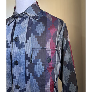 NWT $2195 Giorgio Armani Men Blazer Shirt Blue/Red/Multi 38 US/48 Eu Italy