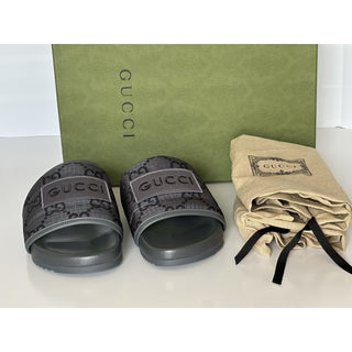 Copied - Gucci Men’s Ripstop GG Gray/Black Sandals 10.5 US (Gucci 10) 771466 NIB