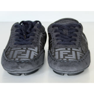 Fendi Fit FF Jacquard Suede Sneakers Blue Men 10 US (9 Fendi) IT 7E1842 NIB $950