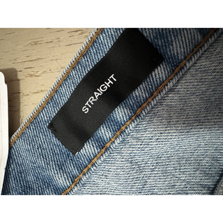 NWT $1350 Balmain Men Monogram Straight-Leg Jeans Pants Blue 32 US