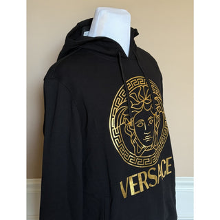 Versace Medusa Logo Hoodie Black Gold Men XL 1011853 1A14057 NWT $1050