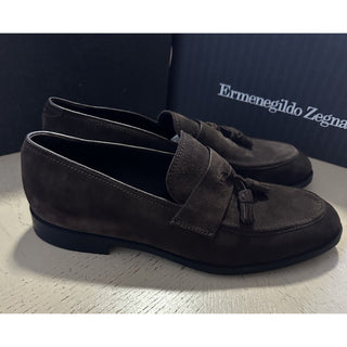 Ermenegildo Zegna Suede Loafers Shoes DK Brown 10.5 US/43.5 Eu New $950