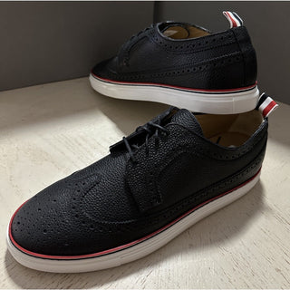 NIB Thom Browne Men Leather Wingtip Oxford Brogues Sneakers Black 12 US/45 EU