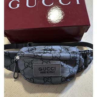 New Gucci Ripstoo GG Large belt bag Gray/Black Size 80/32 767934