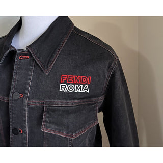NWT $1980 Fendi Men’s Denim Jacket Black 44 US/54 Ita FW0428