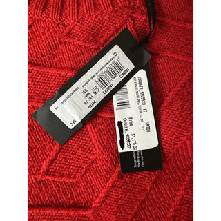 Versace Greca Knit Wool Sweater Red 58 (3XL) Made in Italy 1008473 NWTWD $1175