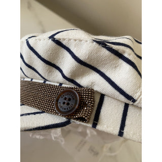 NWT Brunello Cucinelli Girl Marine Cap Hat White/Blue Size 6