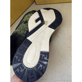 NIB $1190 Fendi Men Contrast Knit High Top Sneakers Shoes Navy/Green 12 US/11 UK