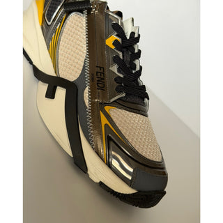 Fendi Flow Sneakers Gray/Yellow/White 11 US (10 Fendi) 7E1689 Italy NIB $1190