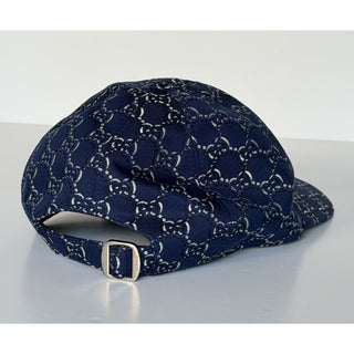 Gucci GG Shadow Jacquard Baseball Cap Blue Men L 817440 4HBDN NWT