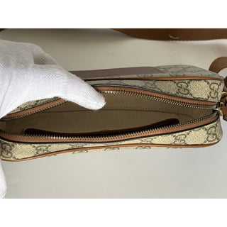 Gucci GG Emblem Small Camera Bag Beige Brown Crossbody 821216 FAED3 NWT