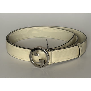 Gucci Men’s Mystic White Calf Leather Belt 105/42 Italy 734771 NWT