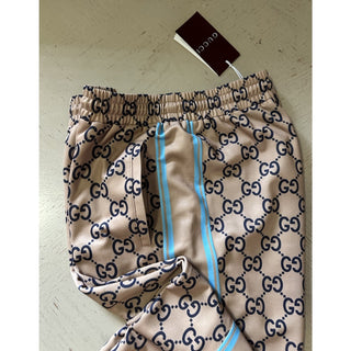 New $1800 Gucci Men’s GG Print Jogging Pants Beige Size XL