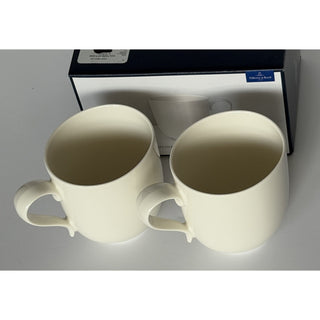 Villeroy & Boch For Me White Premium Porcelain Coffee Mugs Set of 2 Germany NIB