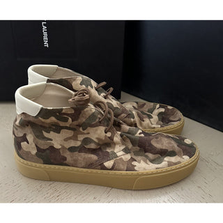 NIB Saint Laurent Men Canvas Camouflage Menphis Sneakers Green/Multi 10 US/43 E