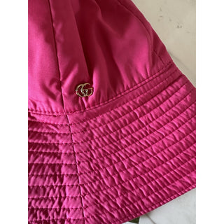 Gucci Women GG Logo Cloche Bucket Hat Pink Size S New 729470