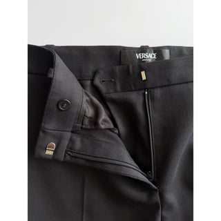 Versace Women's Black Safety Pin Wool Slim Pants 2 US (38 Eu) 1018021 NWT $1150