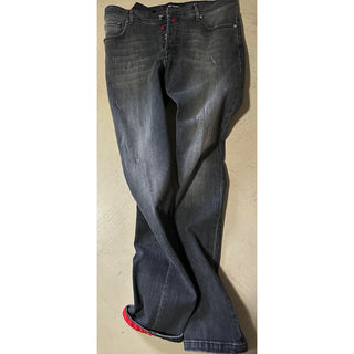 NWT $1495 Kiton Men High Rise Faded Jeans Black 30 US/46 Eu Italy