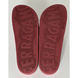 NIB Salvatore Ferragamo Groove Men's Rubber Slide Sandals Red 13 US 0751899 IT