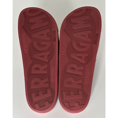 NIB Salvatore Ferragamo Groove Men's Rubber Slide Sandals Red 13 US 0751899 IT