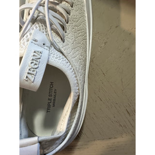 New $1290 ZEGNA MRBAILEY® Edition Triple Stitch Sneakers Shoes White 11 US/44 Eu