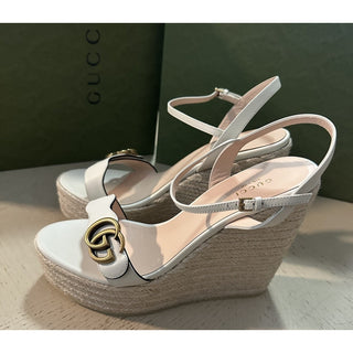 Gucci Women’s Leather Sandal Shoes Mystic White 11.5 US/41.5 Eu New 646386