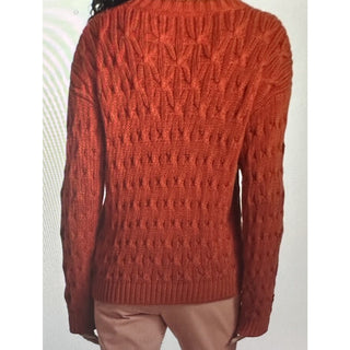 Loro Piana Women Valencia Cabled Cotton Sweater Orange Size XS Italy New $3350