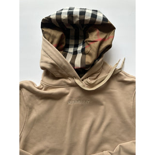 Burberry Talley Checked Sweatshirt with Hoodie Soft Fawn XL 8084392 NWT $760