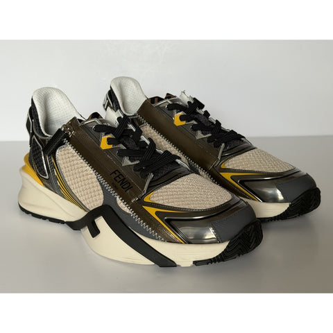 Fendi Flow Sneakers Gray/Yellow/White 11 US (10 Fendi) 7E1689 Italy NIB $1190