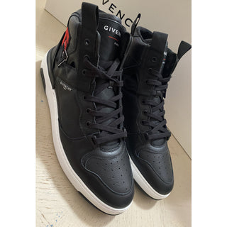 NIB $925 Givenchy Men High Top Logo Leather Sneakers Shoes Black 15 US/48 Eu