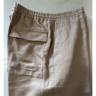NWT $950 ZEGNA Drawstring Linen Short Pants LT Brown Size 38 US/54 Eu