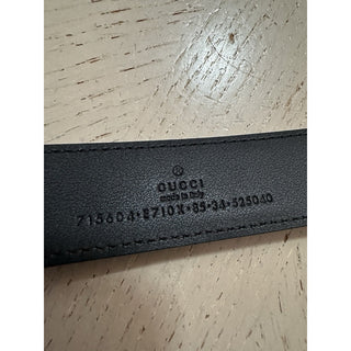 New $2250 Gucci Men Gucci Caiman Crocodile belt GG Buckle Black 85/34 715604