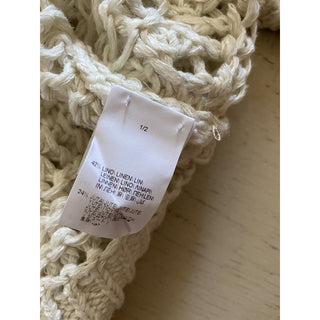 New $2595 Brunello Cucinelli Women Open Weave Cardigan Sweater Color Oatmeal XL