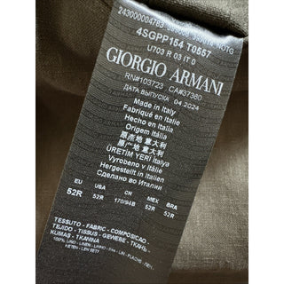 New $1395 Giorgio Armani Men Linen Pants dark olive gray 36 US/52 Eu