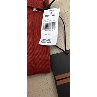 ZEGNA Denim Slim Fit Pants Jeans Red 34 US/50 Eu New