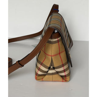 Burberry Millie Check Shoulder Crossbody Bag Antique Brown 8121488 IT NWT $1850