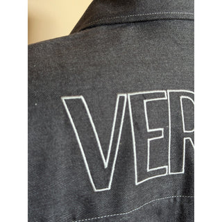 Versace Embroidered Long Sleeve Shirt Charcoal 44 US (54 Eu) 1021351 NWT $1700