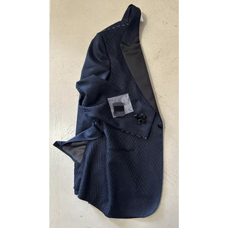 New $10995 Kiton Cashmere & Linen Diner Jacket Blazer Navy/Black 40R US/50R Eu