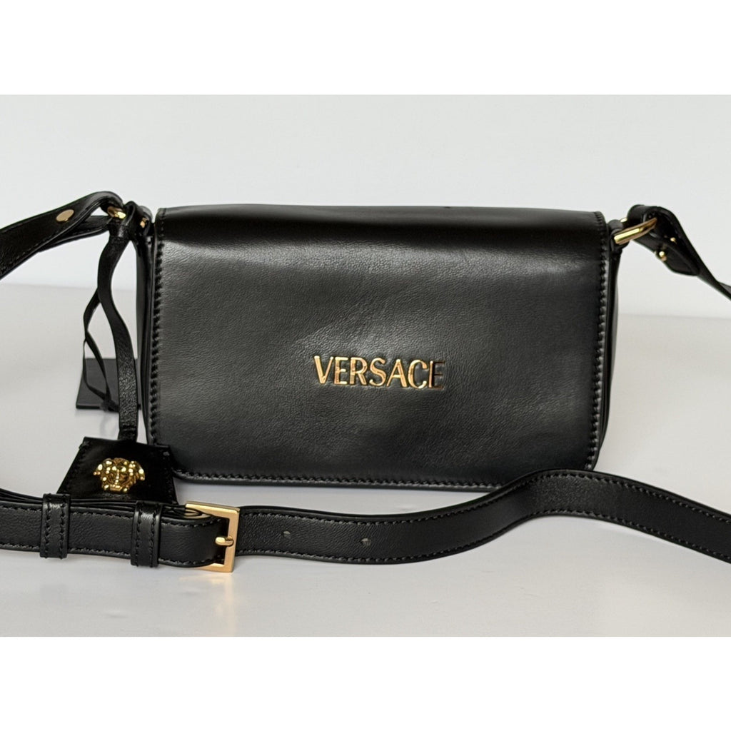 Versace Lamb Leather Black Mini Shoulder Bag 1018747 Italy NWT $990