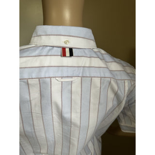 New $720 Thom Browne Striped Midi Shirtdress Blue/White/Multi Size 40/4 Italy