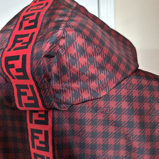 New $3290 Fendi Men’s Reversible Parka Coat Black/Red Size 40 US/50 Eu Italy