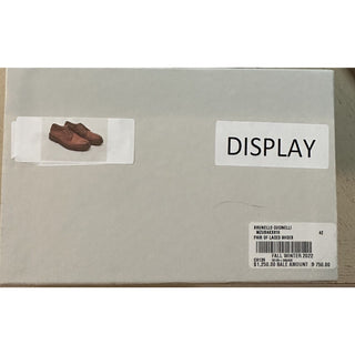 NIB $1250 Brunello Cucinelli Men Grained Leather Shoes LT Burgundy 9 US/42 Eu