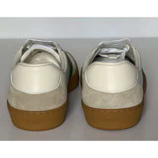 Gucci Men’s Web Leather/Suede Sneakers Natural White 9.5 US 9 Gucci 858912 NIB