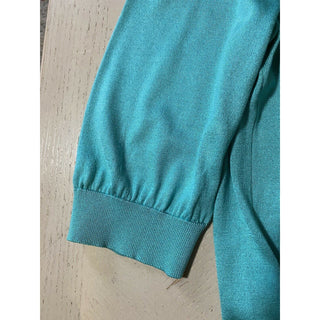 New $775 Dolce&Gabbana Squareneck Knit Top Blouse Turquoise 44/10