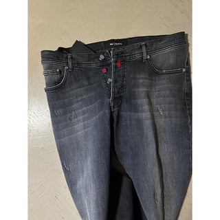 NWT $1495 Kiton Men High Rise Faded Jeans Black 30 US/46 Eu Italy