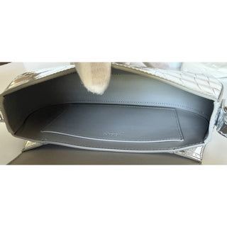 Versace La Greca Leather Silver Medium Shoulder Bag 1023417 Italy NWT $2775